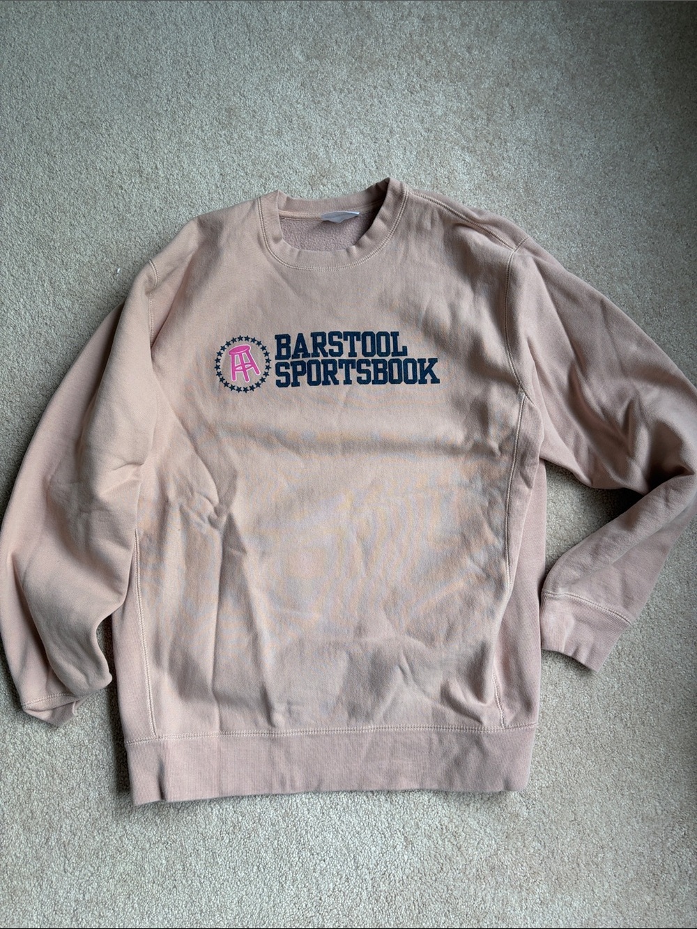 Barstool Sportsbook Men's Crewneck Sweatshirt in Dusty Pink